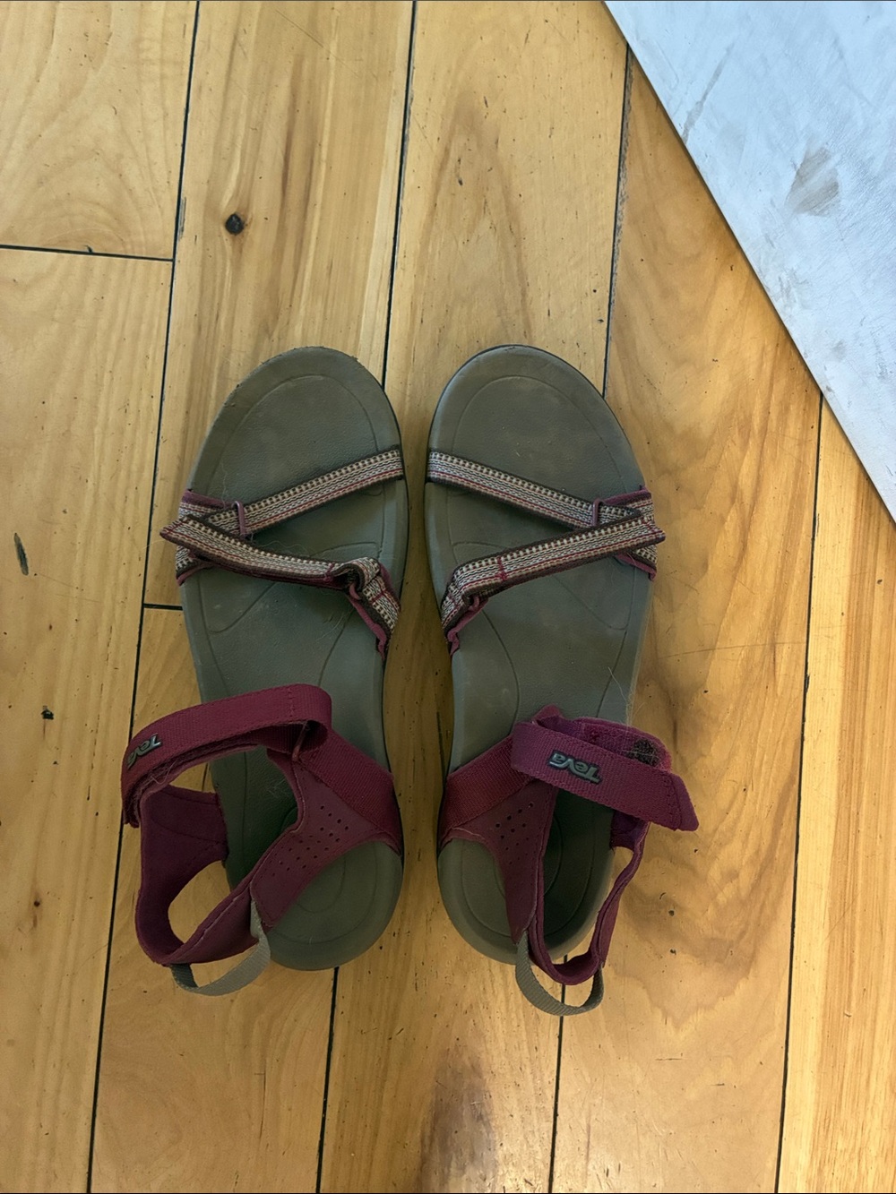 Teva Women's Maroon and Olive Outdoor Sandals